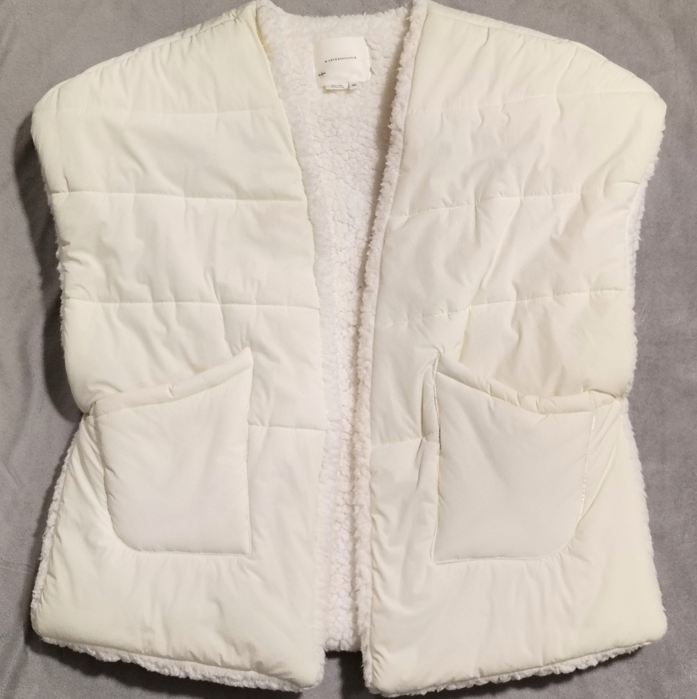 Anthropologie $150 Puffer Quilted Kimono Vest Sherpa Lined Women's "One Size" - Picture 8 of 11